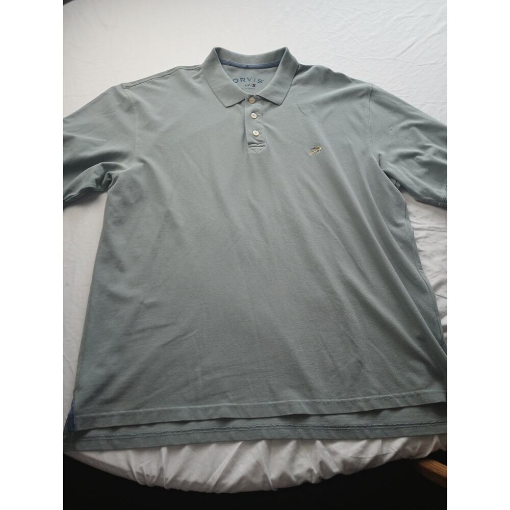 Orvis Gray Polo Shirt‎ Men Size XXL Fly Fishing Short Sleeve